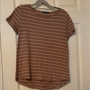 Pink Clover light pink and White Striped Short Sleeve Tee